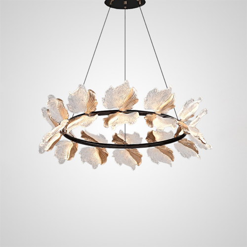 Leaves Chandelier Round