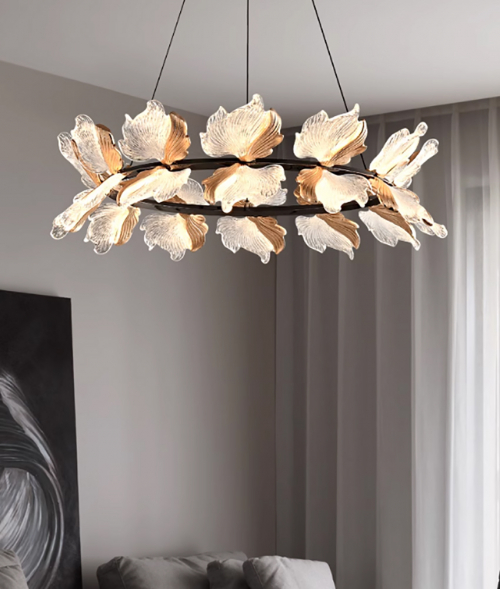 Leaves Chandelier Round