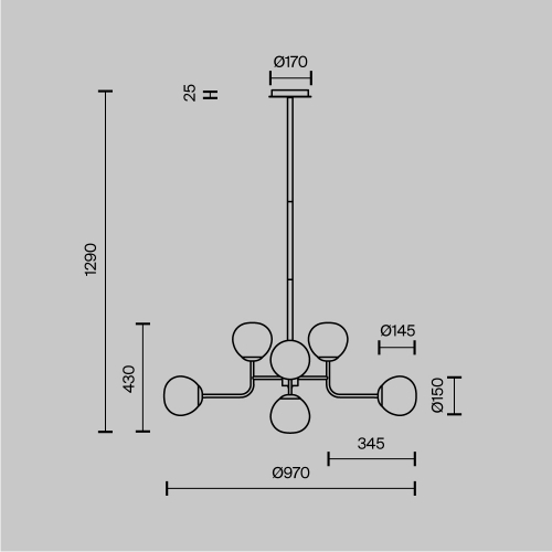 Maytoni MOD221-PL-08-G